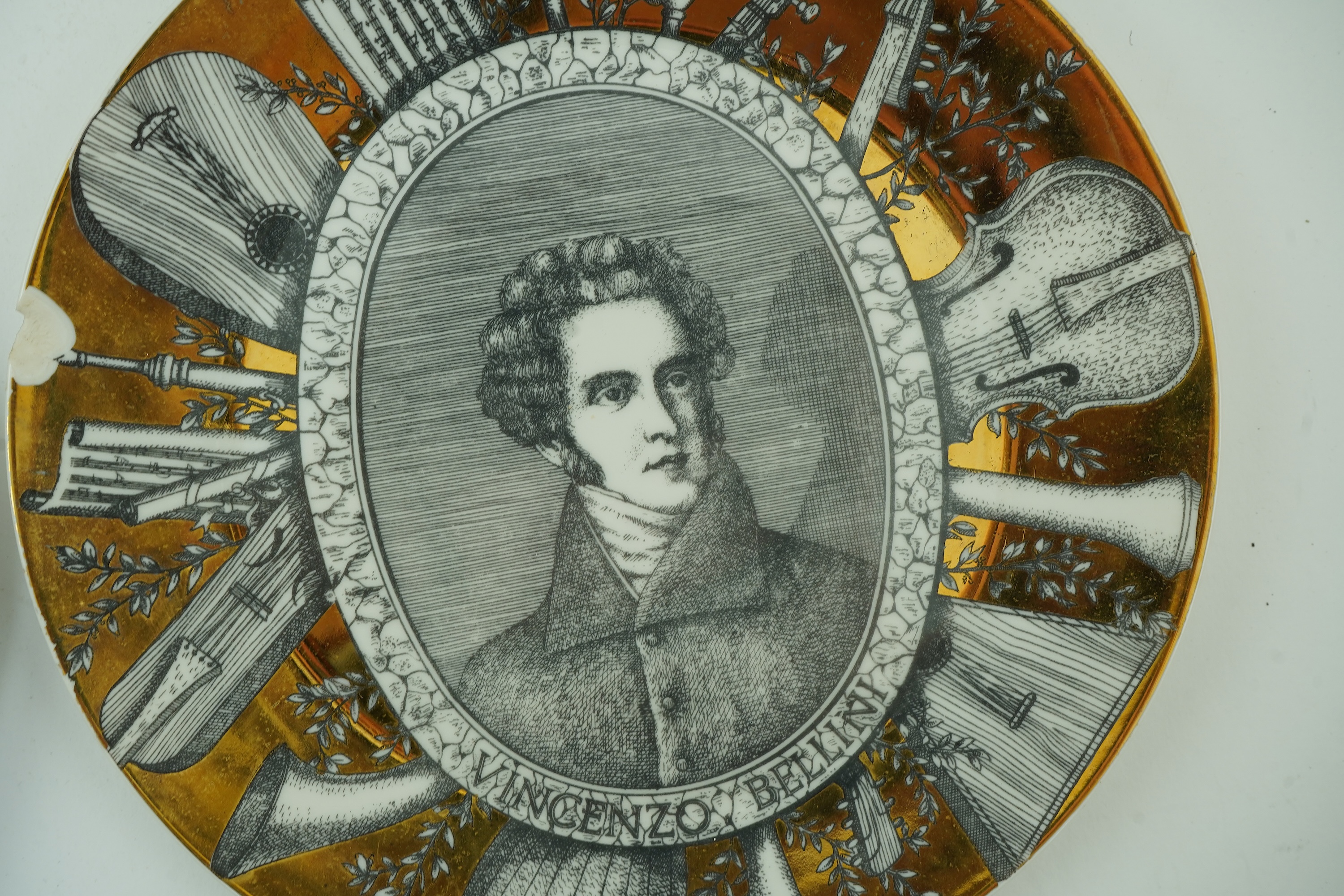 Piero Fornasetti (Italian, 1913-1988): Five various plates